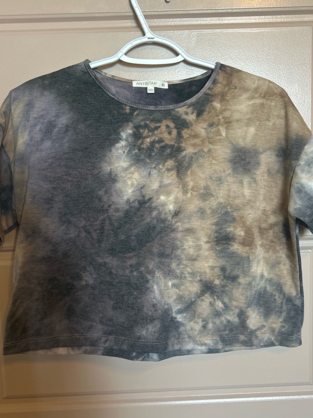 Women's Tie-Dye Short Sleeve Top in Brown & Black